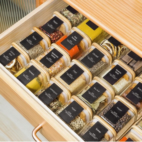 12pc Spice Jars with Bamboo Lids - Picture 5 of 9